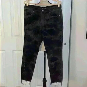 Express gray tye dye high rise ankle legging jean